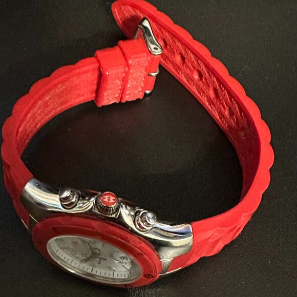 Michele Tahitian Jelly Bean Watch - Red (MWW12D000007) - BRAND NEW BATTERY - Picture 4 of 14